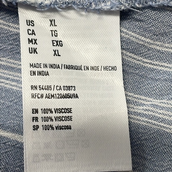 American Eagle Outfitters Blue and White Striped Chambray Strapless Dress XL - Picture 15 of 16